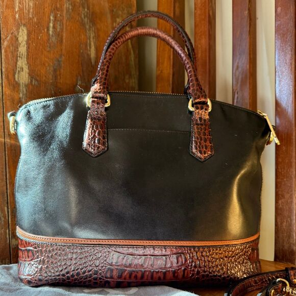 VINTAGE | Brahmin Tuscan Tri-Texture Satchel Crossbody Includes Original Dustbag - Picture 2 of 11